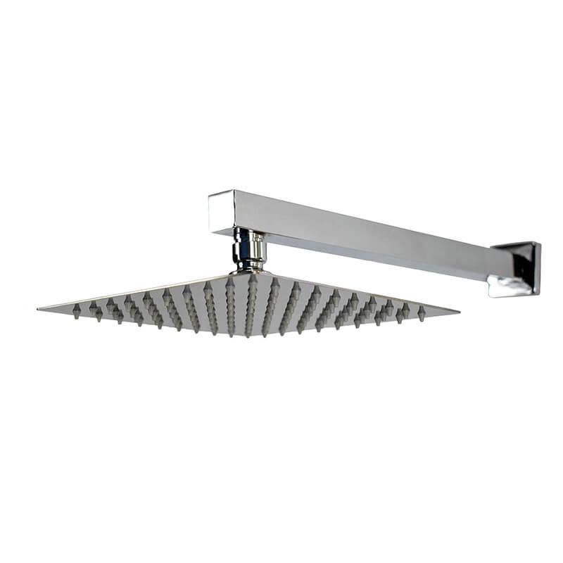 Ducha Quadrada Inox 304 Slim 20x20cm com Braço 36cm Cromada