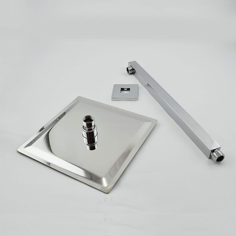 Ducha Quadrada Inox 304 Slim 20x20cm com Braço 36cm Cromada