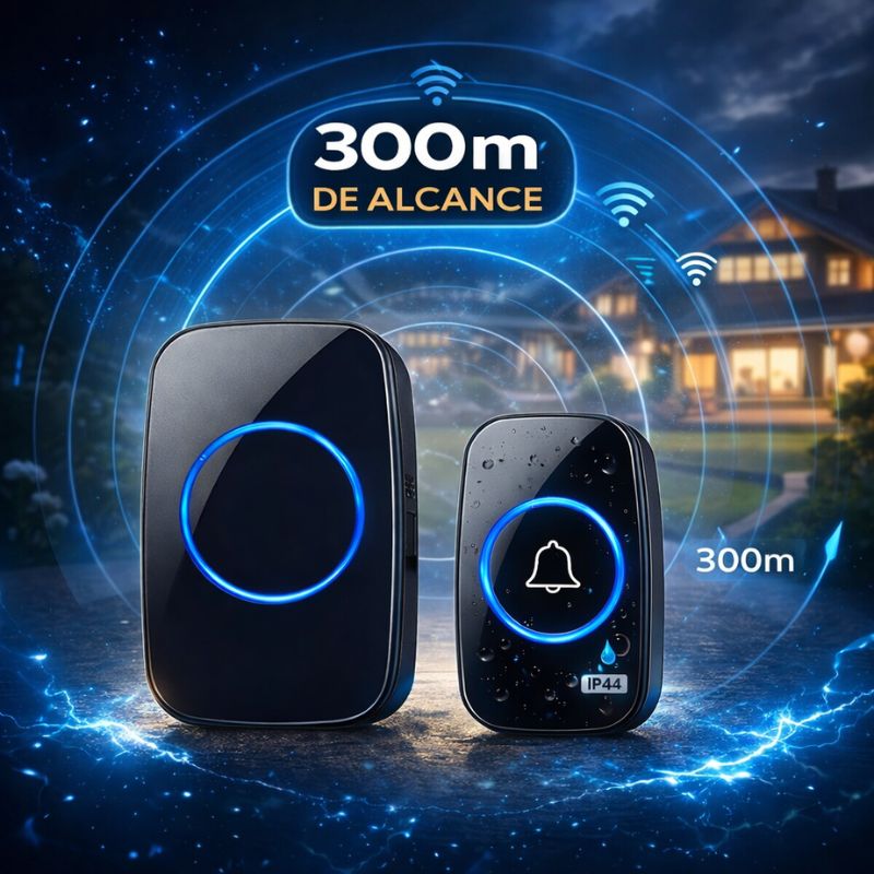 Campainha Inteligente Sem Fio Impermeável | Alcance 300m e 38 Toques