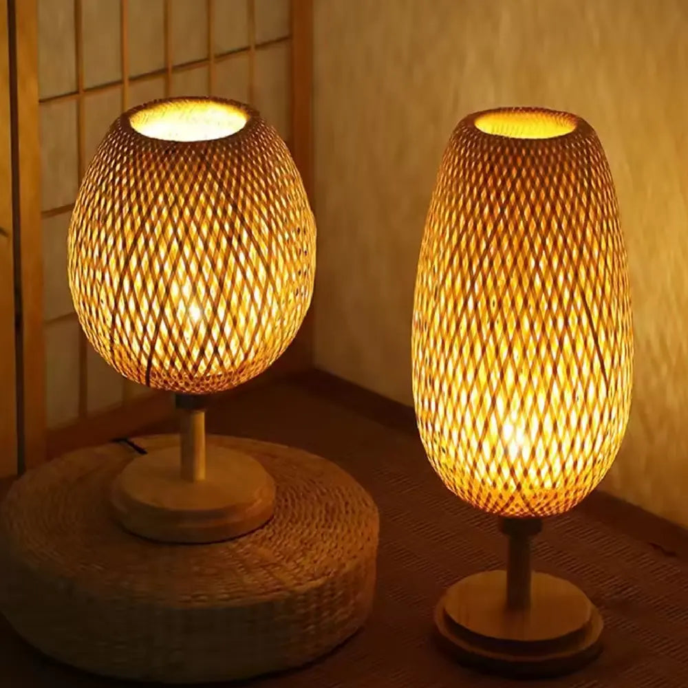 Luminária de Mesa Bambu Rattan