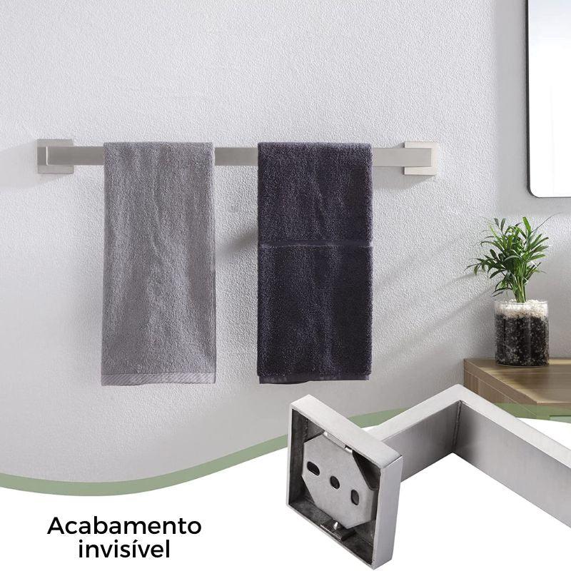 Kit Acessórios Para Banheiro Aço Inox 5 Peças