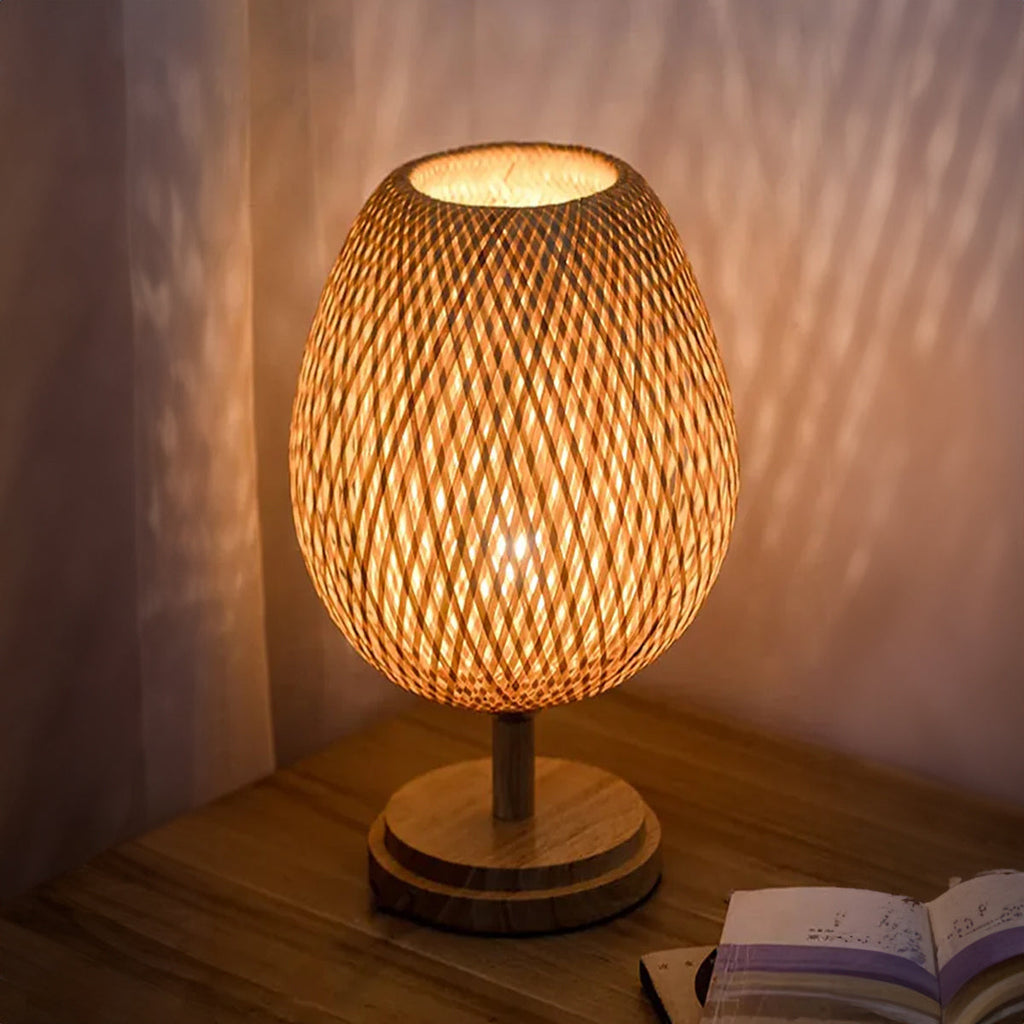 Luminária de Mesa Bambu Rattan