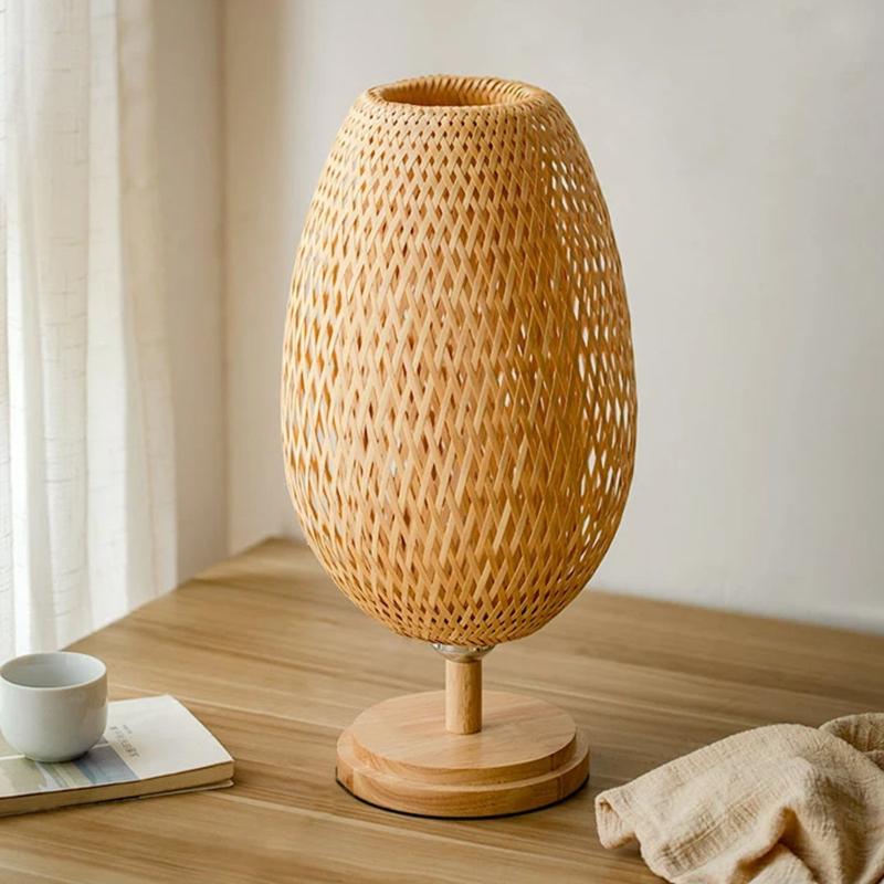 Luminária de Mesa Bambu Rattan