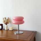 Luminária de Mesa Moderna Vidro e Inox