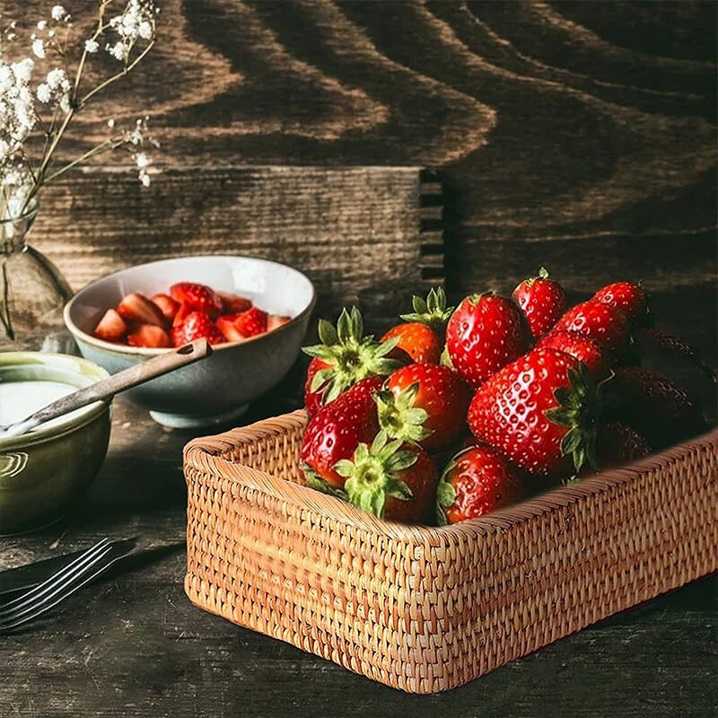 Cesto Organizador Vime Natural Trançado Multiuso Banheiro Quarto