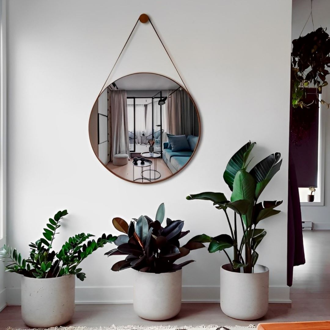 Espelho Decorativo Redondo Beady Suspenso de Parede