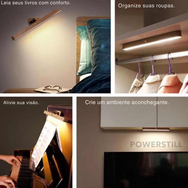 Luminária LED Touch Sem Fio Aura Lux Madeira