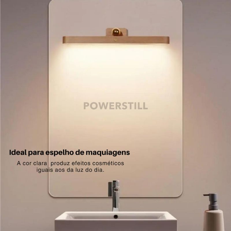 Luminária LED Touch Sem Fio Aura Lux Madeira