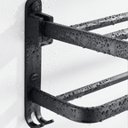 Toalheiro Duplo Preto Matte | Alumínio Espacial Luxo e Design