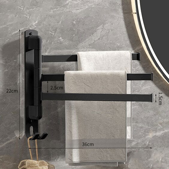 Toalheiro Rotativo Multiuso 360º | Alumínio e Alta Capacidade (20kg)